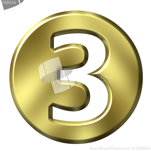 Image of 3D Golden Framed Number 3