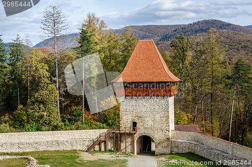 Image of Medieval fortress in Rasnov, Transylvania, Brasov, Romania