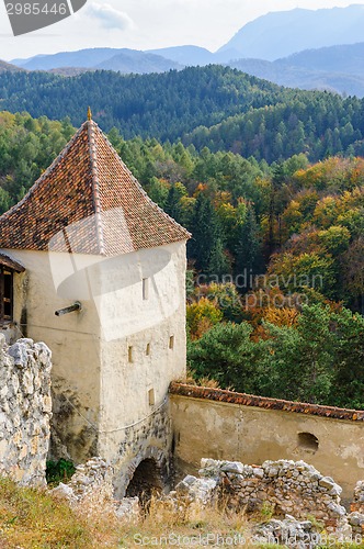 Image of Medieval fortress in Rasnov, Transylvania, Brasov, Romania