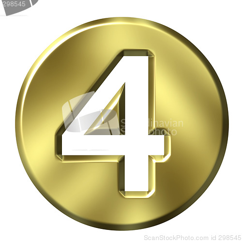 Image of 3D Golden Framed Number 4