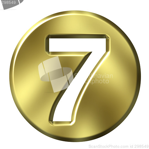 Image of 3D Golden Framed Number 7