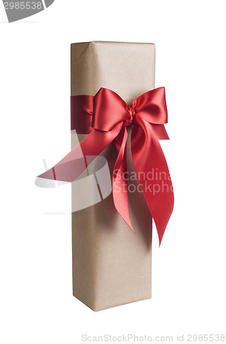 Image of Christmas gift with bow isolated