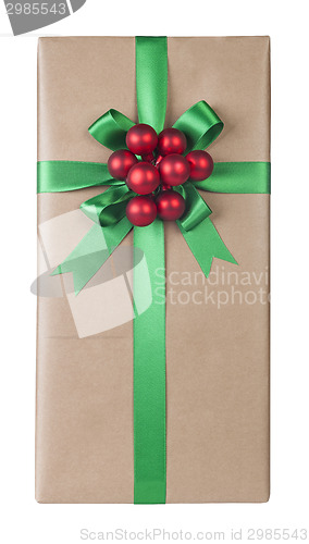 Image of Beautifully giftwrapped present isolated