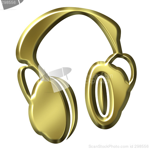 Image of 3D Golden Headphones