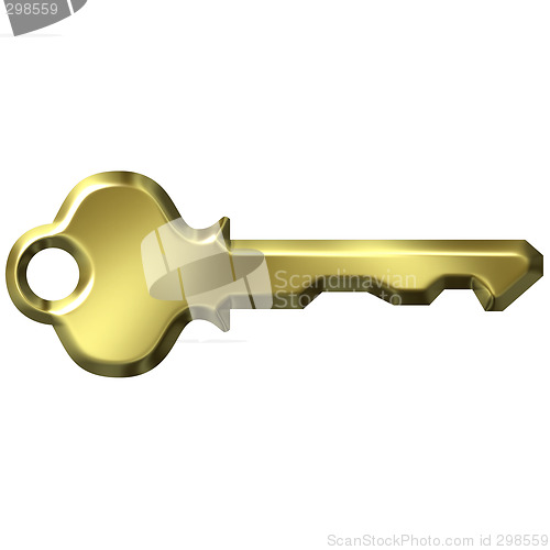 Image of 3D Golden Modern Key