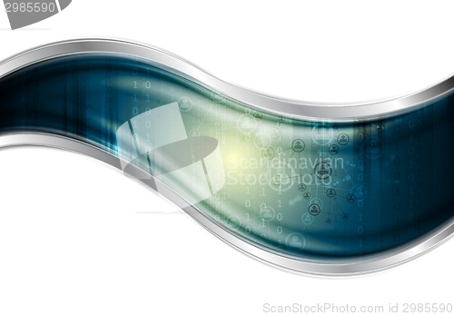Image of Technology background with metal wave
