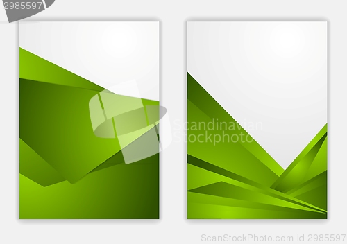 Image of Abstract green corporate tech flyer design