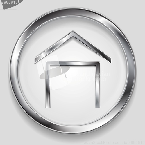 Image of Concept metallic house symbol logo