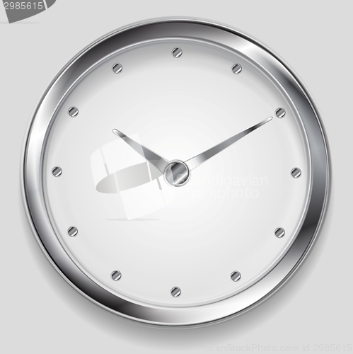 Image of Abstract metallic vector clock design