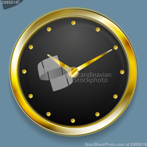 Image of Abstract golden vector clock design