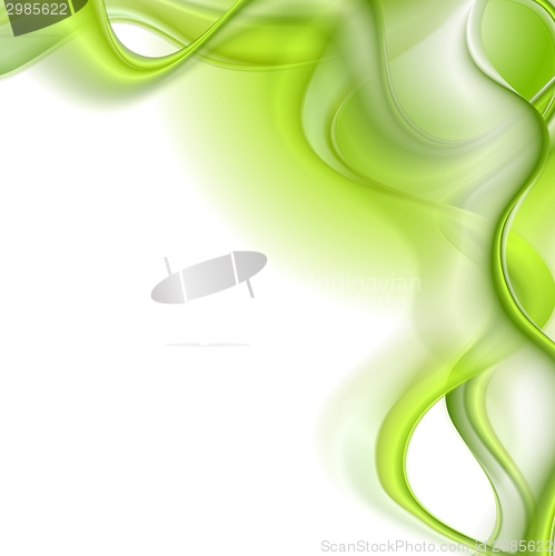 Image of Bright green waves vector background