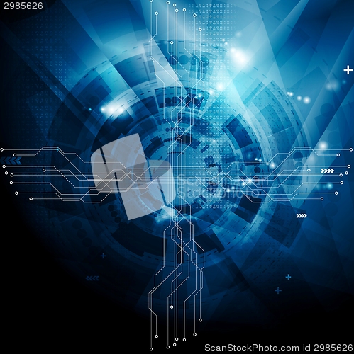 Image of Dark blue tech abstract background