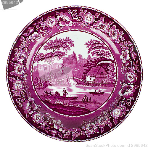 Image of Very old dutch plate isolated