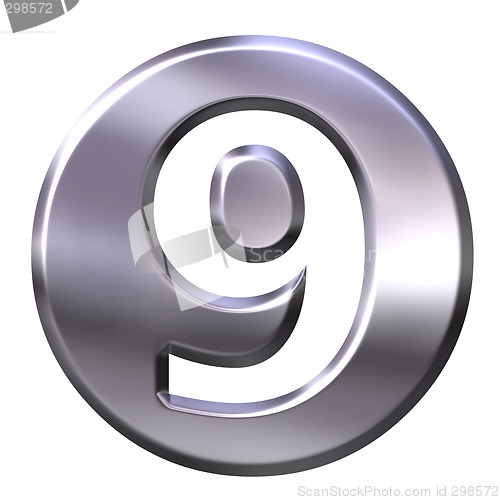 Image of 3D Silver Framed Number 9