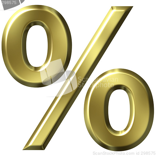 Image of 3D Golden Percentage Symbol