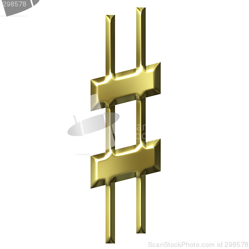 Image of 3D Golden Sharp Symbol