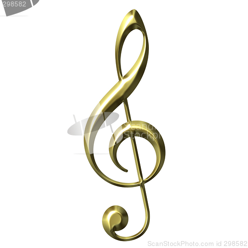 Image of 3D Golden Treble Clef