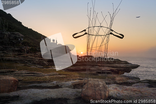 Image of Stone Baskets sculpture along the coastal walk Bondi