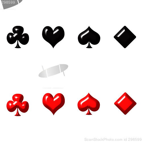 Image of 3D Playing Card Suits