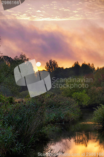 Image of Sunrise over the river