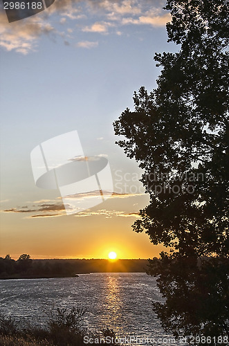Image of Sunset over the water