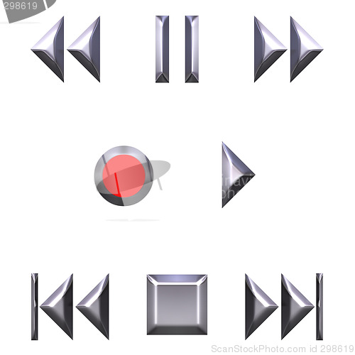 Image of 3D Silver Audio Buttons