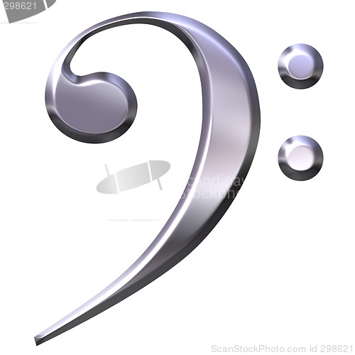 Image of 3D Silver Bass Clef