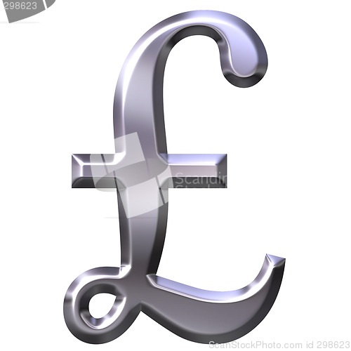 Image of 3D Silver British Pound Symbol