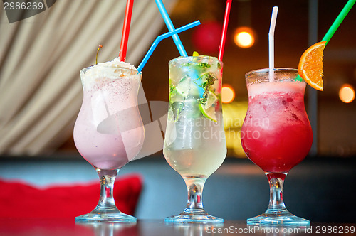 Image of three healthy nonalcoholic cocktails