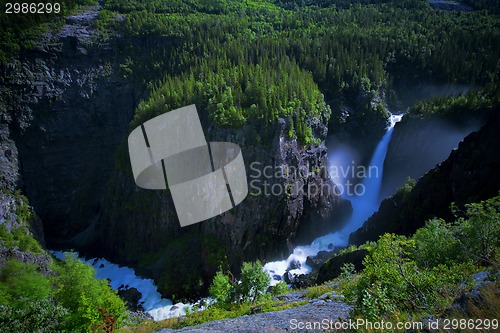 Image of Rjukanfossen from above