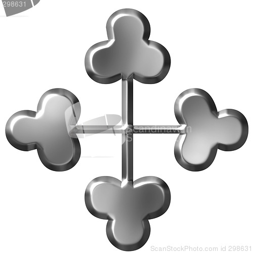 Image of 3D Silver Cross Ornament