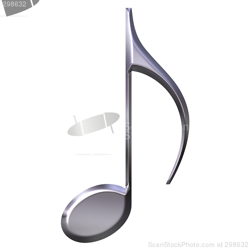 Image of 3D Silver Eighth Note