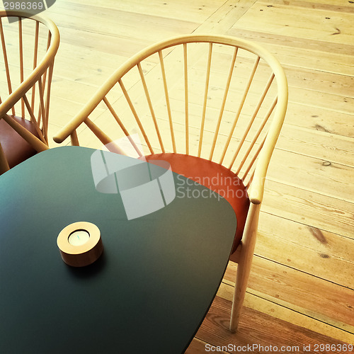 Image of Table and chair in a restaurant