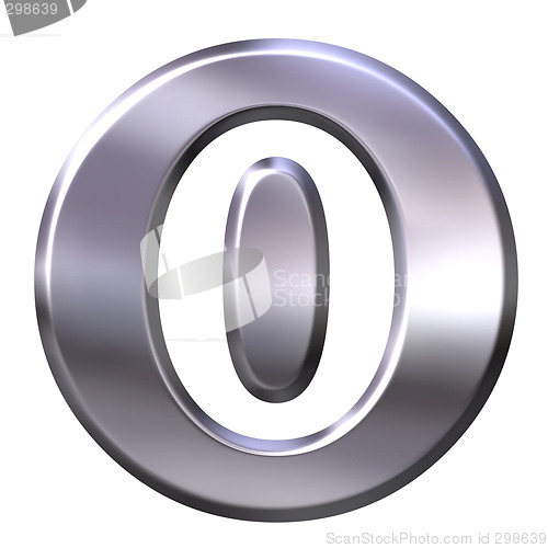 Image of 3D Silver Framed Number 0