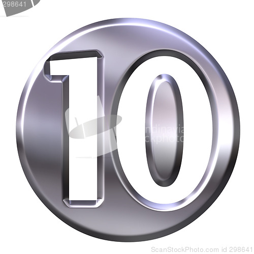 Image of 3D Silver Framed Number 10