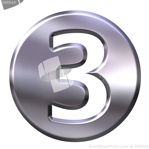 Image of 3D Silver Framed Number 3