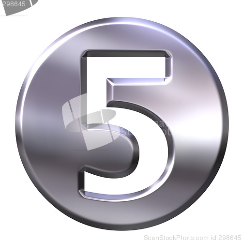 Image of 3D Silver Framed Number 5