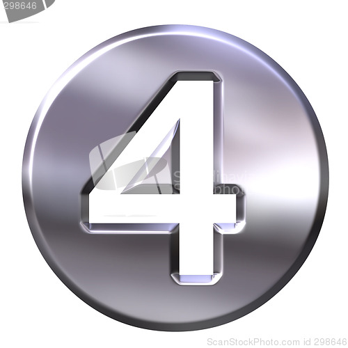 Image of 3D Silver Framed Number 4