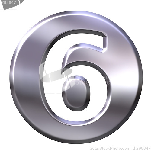 Image of 3D Silver Framed Number 6