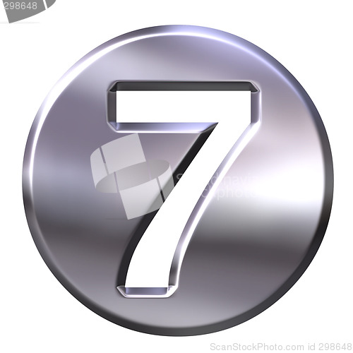 Image of 3D Silver Framed Number 7