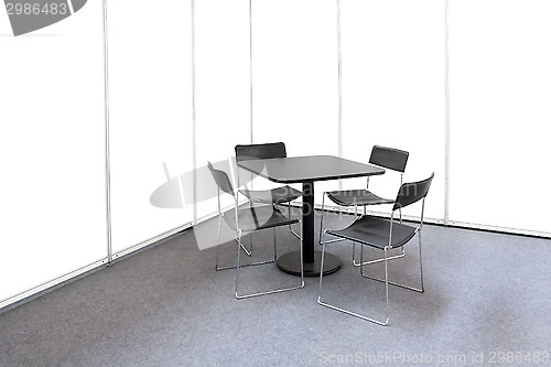 Image of Desk and four chairs