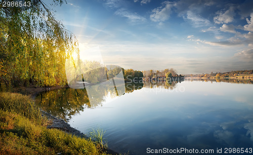 Image of Morning sun over river