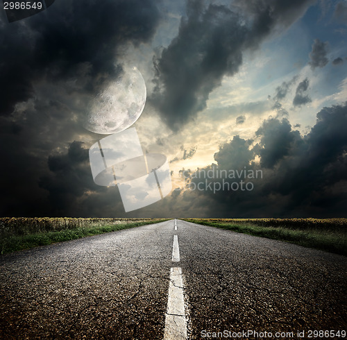 Image of Highway and the moon