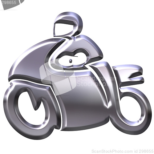 Image of 3D Silver Motorbike