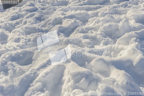 Image of chaotic tracks on the snow