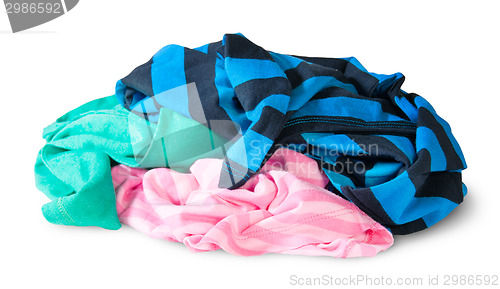 Image of Heap Of Crumpled Colourful Clothes