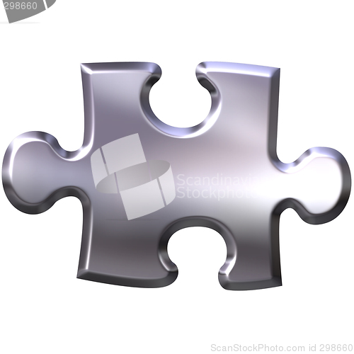 Image of 3D Silver Puzzle Piece