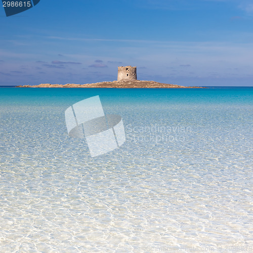 Image of Pelosa beach, Sardinia, Italy.