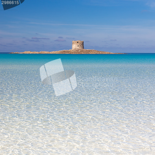 Image of Pelosa beach, Sardinia, Italy.