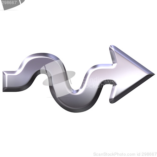 Image of 3D Silver Wavy Arrow